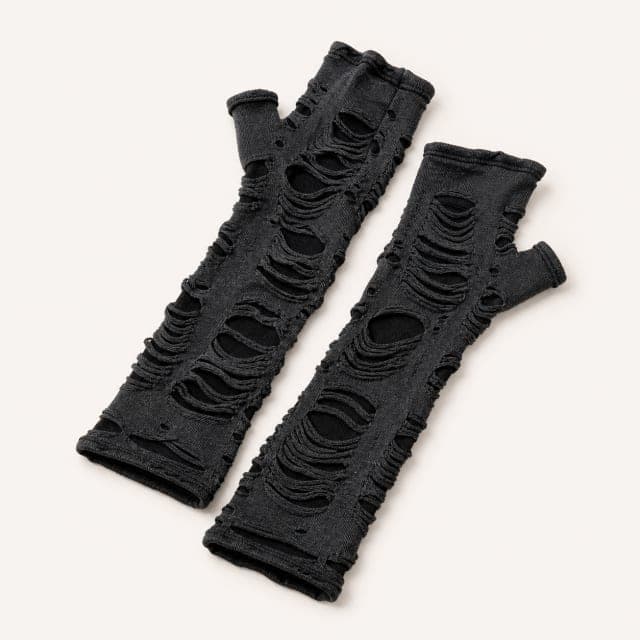 Rift Distressed Knit Arm Warmers